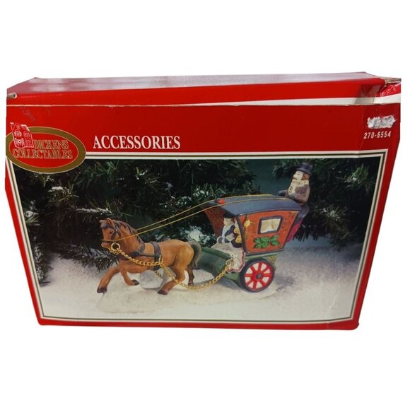 Dickens Collectables Vtg 1995 Horse-Drawn Carriage Christmas Figurine Decoration - Picture 1 of 12